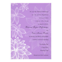 Contoured Bloom Lilac Wedding Invitation