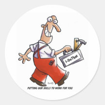 Contractor Burt3 Round Stickers