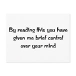 Control over your mind postcards