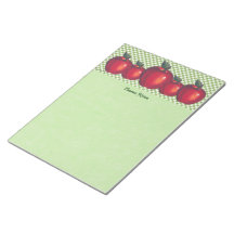 Contrôles rouges de vert de pommes bloc-notes