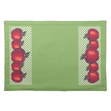Contrôles rouges de vert de pommes sets de table