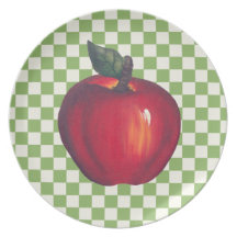 Contrôles vert pomme rouges assiettes pour soirée