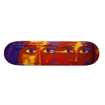 Conundrum III - Abstract Purple & Orange Goddess Custom Skate Board