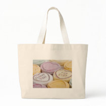Conversation hearts candy I Love You Forever photo Canvas Bags