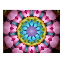 Conversation Hearts Kaleidoscope Design Bright postcards