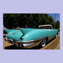 Convertible vert de Cadillac d'Elvis Presley dedan affiches
