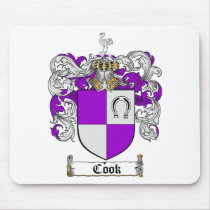 COOK FAMILY CREST -  COOK COAT OF ARMS MOUSE PAD