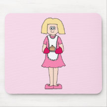 Cook in Pink and White. Mouse Pad