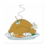 Cooked Turkey Square Stickers