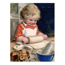 "Cookie Baking" Christmas Card Post Cards
