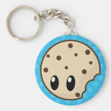 Cookie Bite Blue Dots Key Chains