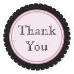 Cookie Cut Black Pink Thank You Stickers