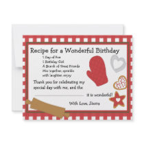 Cookie Recipe Thank You Note