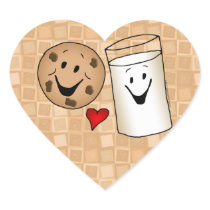 Cookies love Milk Friends Cartoon Heart Sticker