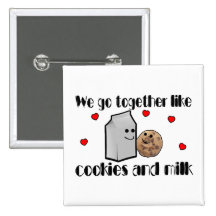 Cookies & Milk Love Pinback Buttons