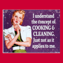 Cooking and Cleaning postcards