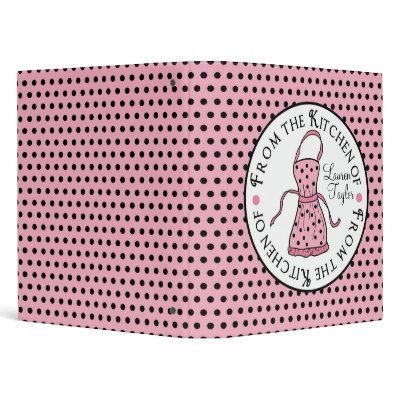 Cooking Apron Polka Dot Recipe Binder by LittlebeaneBoutique