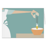 Cooking baking woman breaking eggs note card cards