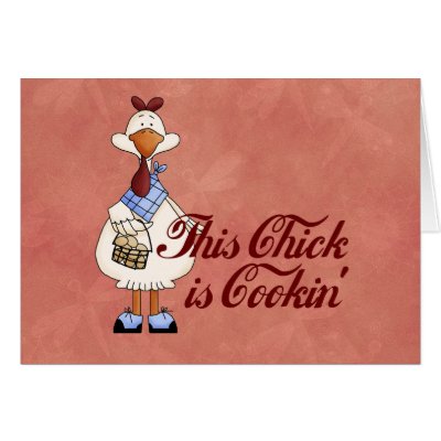 Cooking Chick Greeting Cards by HobbyTees