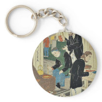 Cooking in settlement house by Utagawa,Yoshikazu Key Chains
