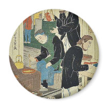Cooking in settlement house by Utagawa,Yoshikazu Magnets