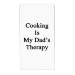 Cooking Is My Dad's Therapy Custom Shipping Label