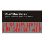 Cooking kitchen utensils chef business cards business cards