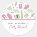 Cooking Pattern Kitchen Label Round Sticker