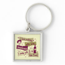 Cooking With Wine Keychain