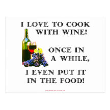 Cooking with Wine Postcard