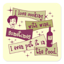 Cooking With Wine Sticker