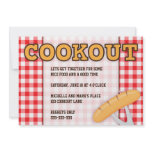 Cookout BBQ party invitation with hot dog