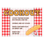 Cookout BBQ party invitation with hot dog