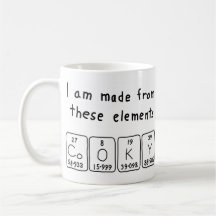 Cooky periodic table name mug