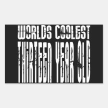 Cool 13th Birthdays Worlds Coolest Thirteen Year Rectangular Sticker