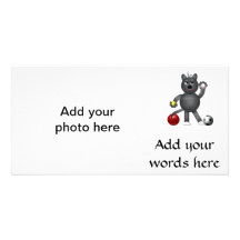 Cool "3-D" Alley Cat Athlete Customized Photo Card