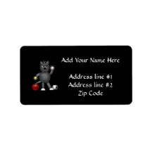 Cool "3-D" Alley Cat Athlete Personalized Address Label