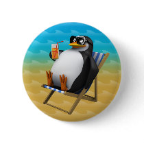 Cool 3d Penguin in a deckchair Pins