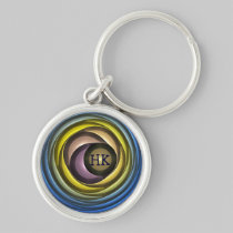 Cool Abstract Geometric Keychain with Monogram keychains