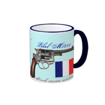 Cool antique Lebel French revolver mug design