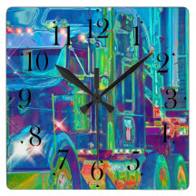 Cool Arty Cargo Truck on Highway Wall Clock
