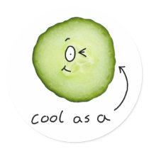 cool as a cucumber sticker