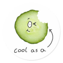 cool as a cucumber sticker