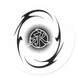 Cool Asian Tribal Round Sticker