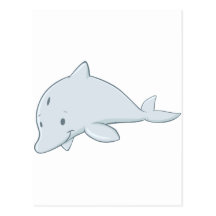 Cool Baby Bottlenose Dolphin Cartoon Post Card