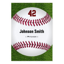 Cool Baseball Number - Coach Player Trainer Staff Business Cards