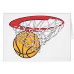 Cool Basketball Shoot in Ring Net Shirt Greeting Cards