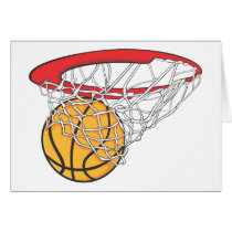 Cool Basketball Shoot in Ring Net Shirt Greeting Cards
