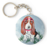 Cool Basset Hound keychain