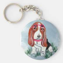 Cool Basset Hound keychain